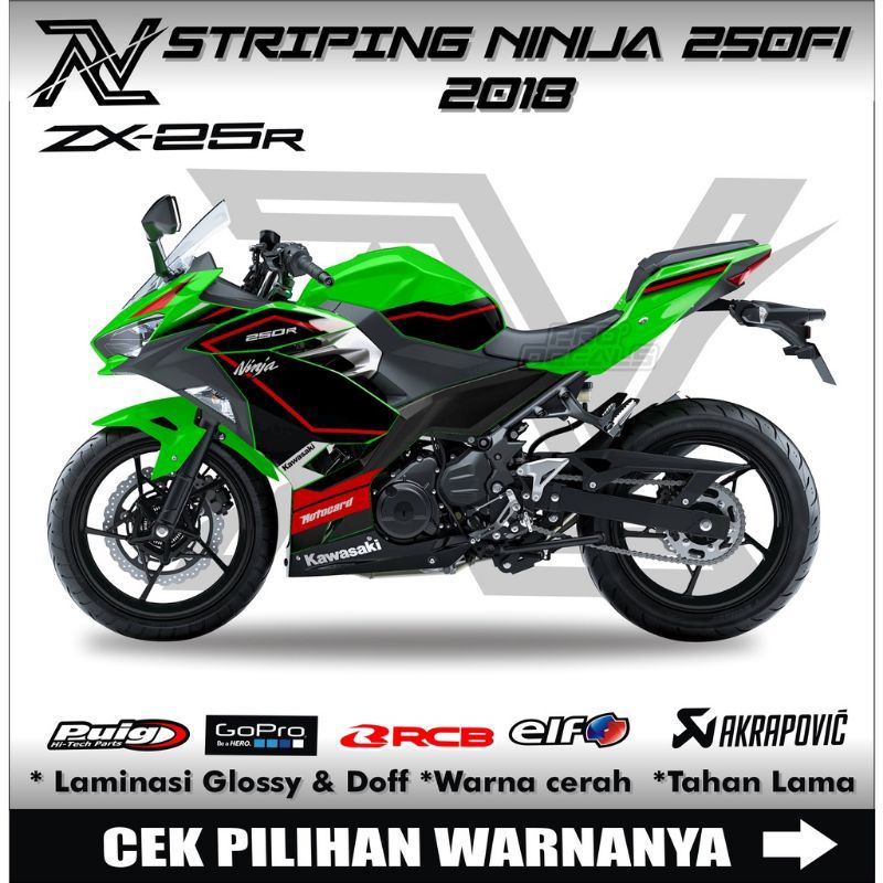 decal striping stiker Kawasaki ninja 250 fi 2018 /stiker variasi Kawasaki ninja 250 fi 2018