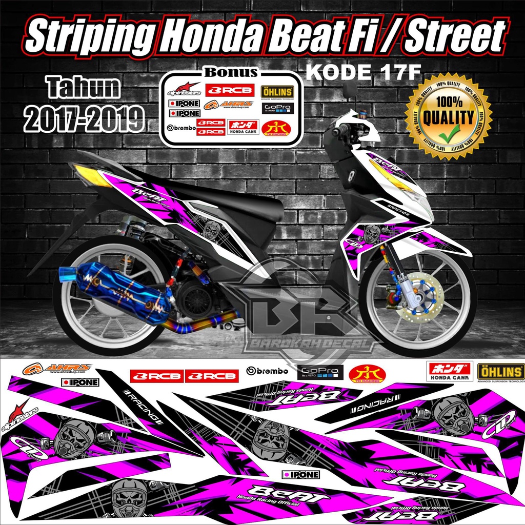 Striping Beat 2017-2019 Stiker Lis Motor Beat kode 17