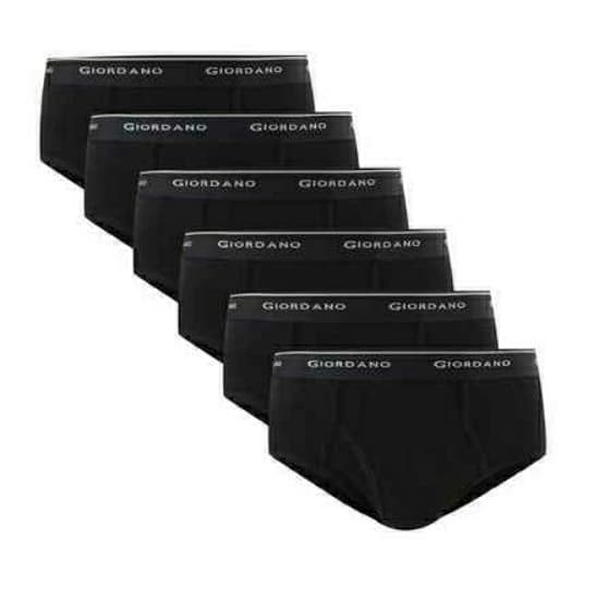 Celana dalam Pria Giordano Original 6 Pcs Hitam Ukuran S