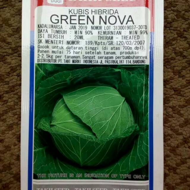 Green nova volume 20ml benih kubis