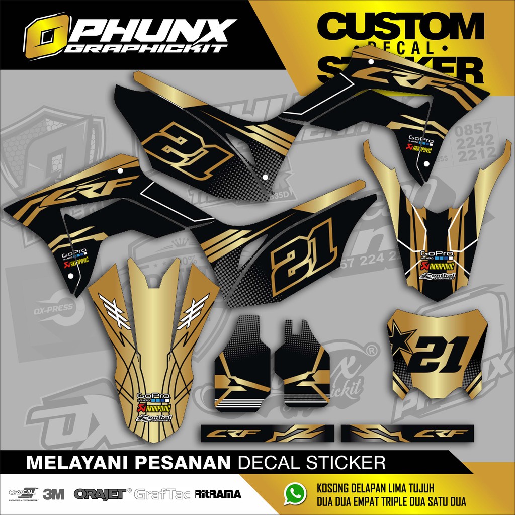 Stiker Decal Custom crf 150 L motocross sticker sticker variasi sticker stiker trail adventure (16)