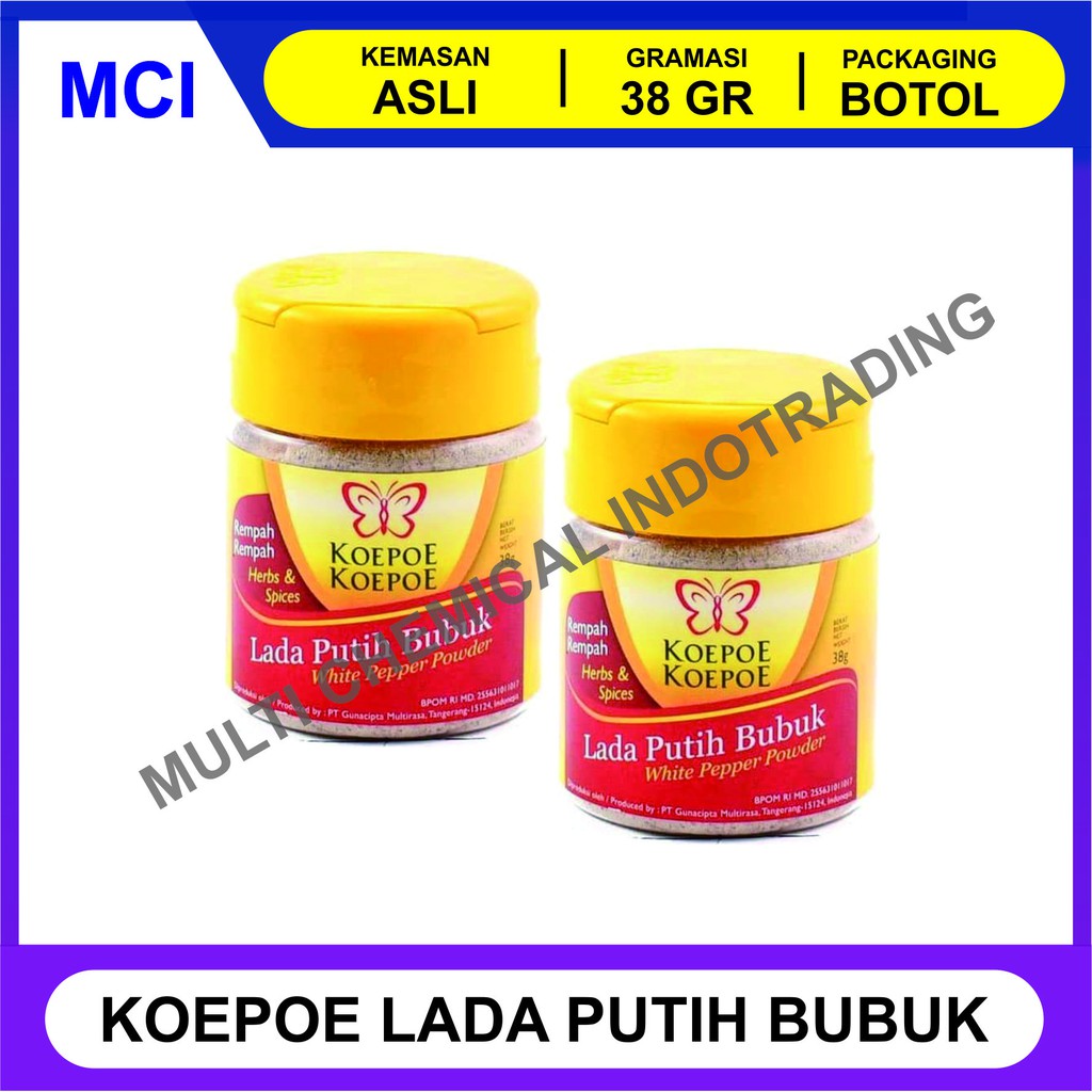 

LADA PUTIH BUBUK KOEPOE-KOEPOE / LADA PUTIH / MERICA / KUPU / 38 GR