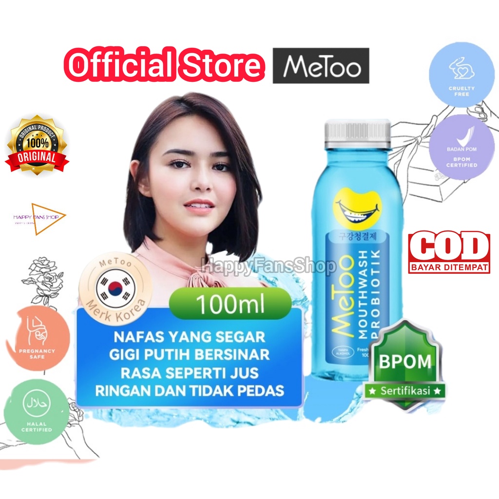 [ METOO ORIGINAL ] Obat Kumur Mulut Anti Kuman Bau Mulut Plak Karang Gigi Prebiotik Pemutih Gigi Kuning Nafas Segar Dingin BPOM HALAL Permanen Ampuh Mouthwash Fresh Mint READY FREE GIFT