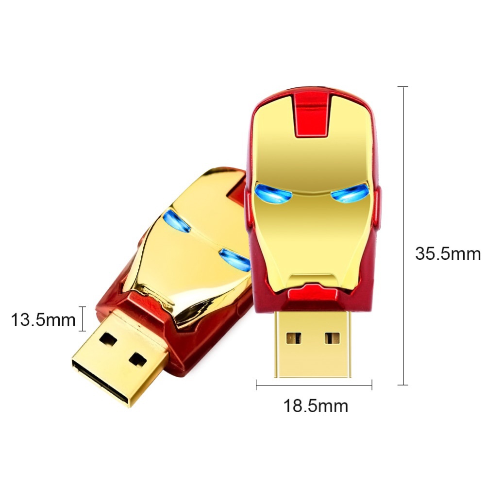 Huluboy Flashdisk USB 2.0 512GB 1TB 2TB Bentuk Iron Man