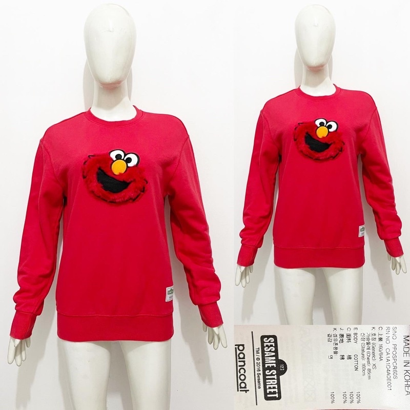 Pancoat X Sesame Street crewneck jacket (rare) limited edition jaket red