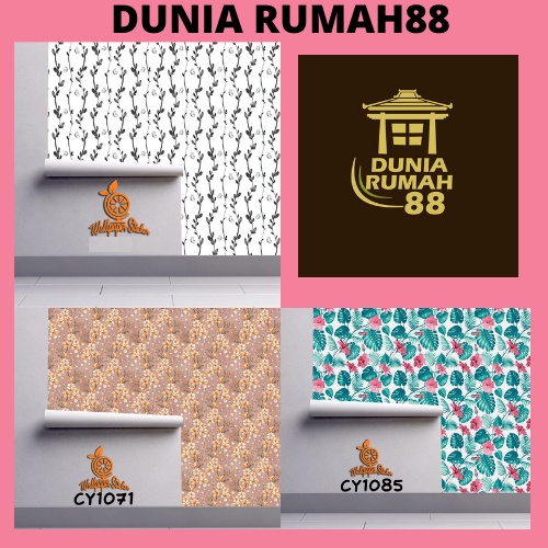 Wallpaper Dinding CY Ukuran 45cm x 9m Motif  Bunga