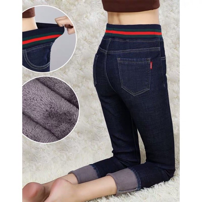 Celana jeans wanita velvet untuk musim dinginWinter thermal pants