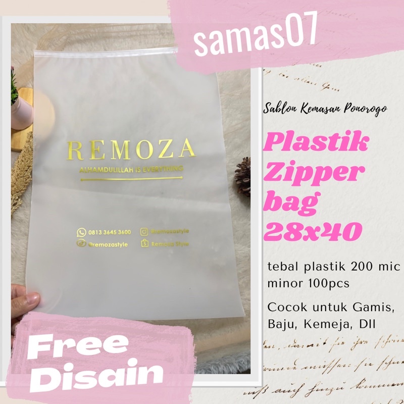 

Sablon Plastik Zipper 28x40 sablon per pcs