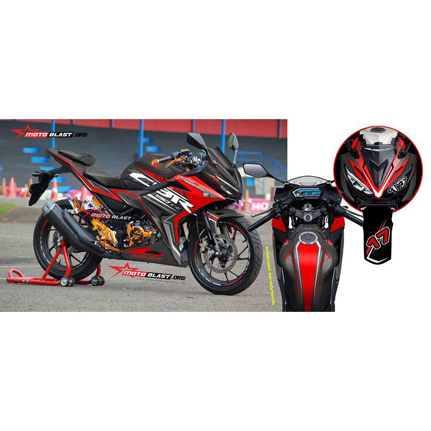Decal Stiker New CBR150R RED BLACK TECHNO