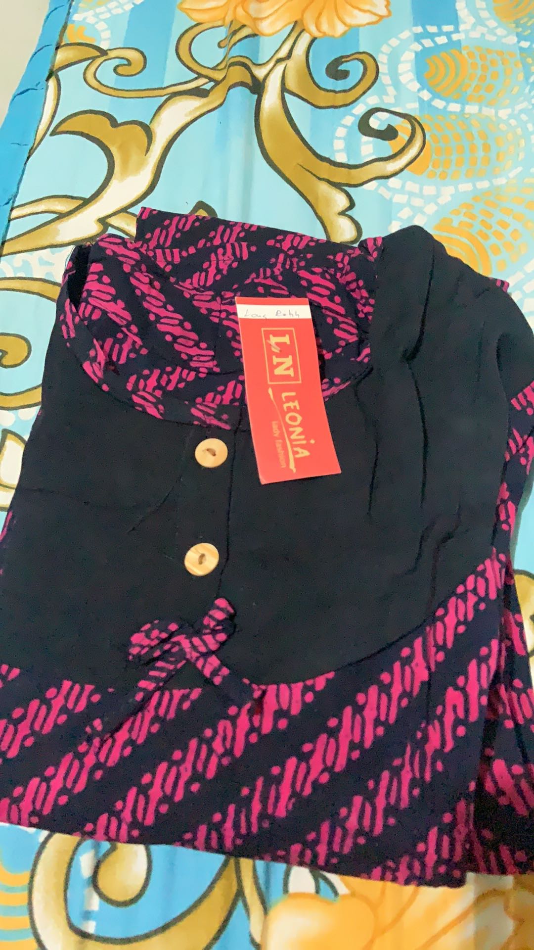 Longdress Ratih Gamis Batik Cap Kelengan Kancing