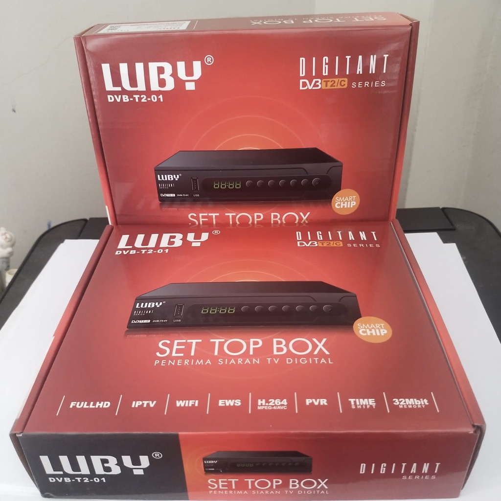 Set Top Box Luby DVB T2 01 TV Siaran Digital Receiver STB BISA Youtube &amp; Rekam Siaran TV