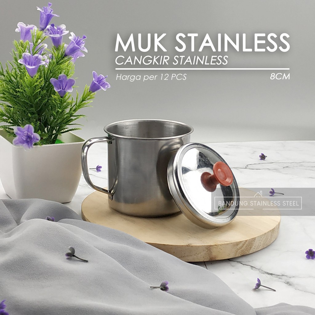 12pcs Muk Kopi Teh serbaguna murah 7, 8, 9cm / Gelas cangkir stainless mug