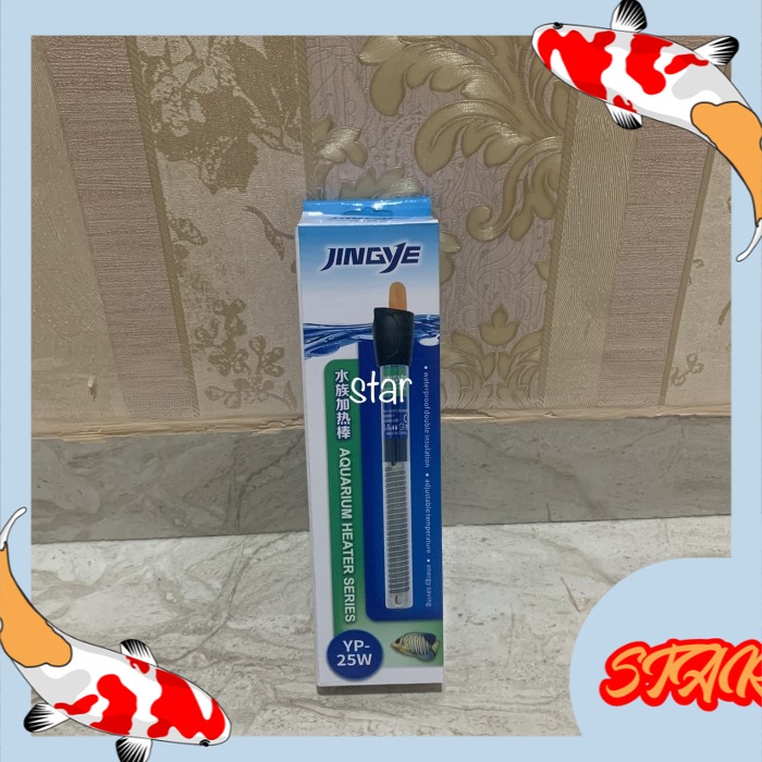 pemanas air aquarium HEATER JINGYE 25 WATT glass kaca