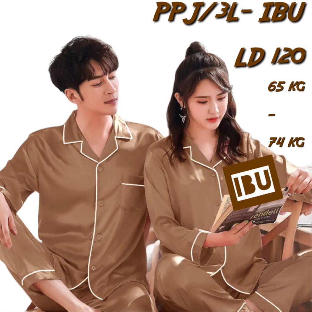 PIYAMA JUMBO / BIG SIZE SATIN LD 120 130 140 BAJU TIDUR WANITA SET CELANA