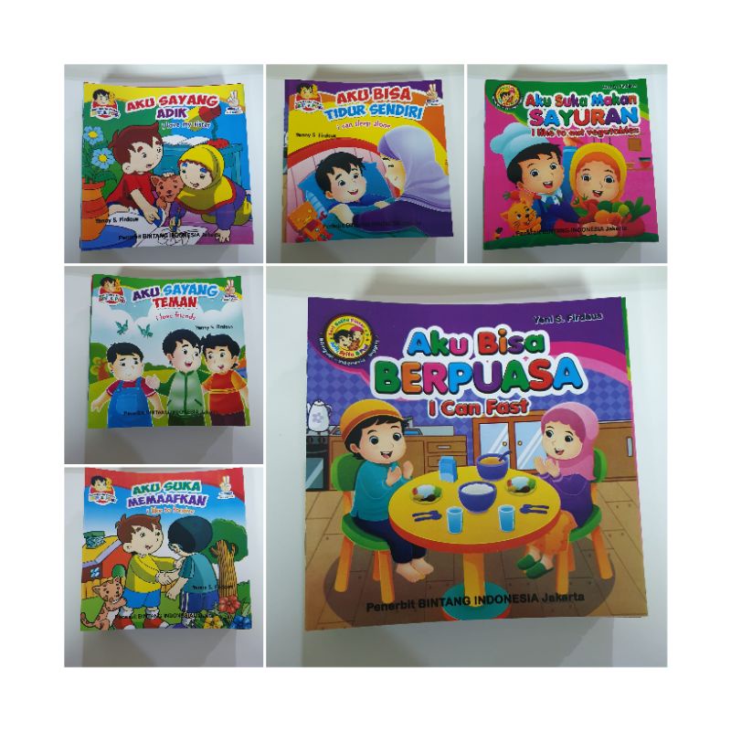 Buku Cerita Anak - Seri Balita Pintar Bilingual 2 Bahasa Full colour (paket 6 buku)