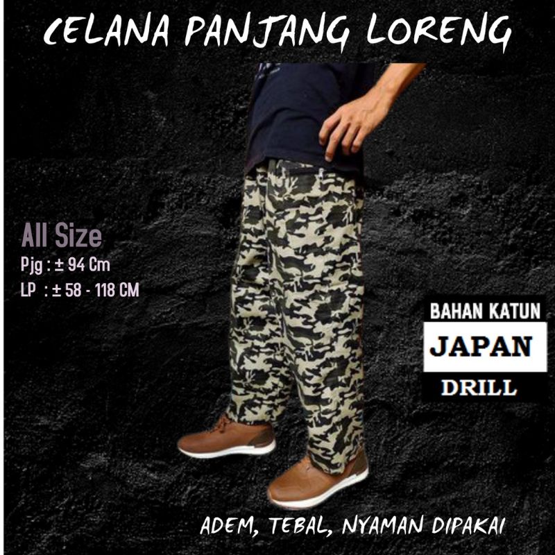 REAL PICK_sirwal loreng pangsi army katun import elegan kerja formal