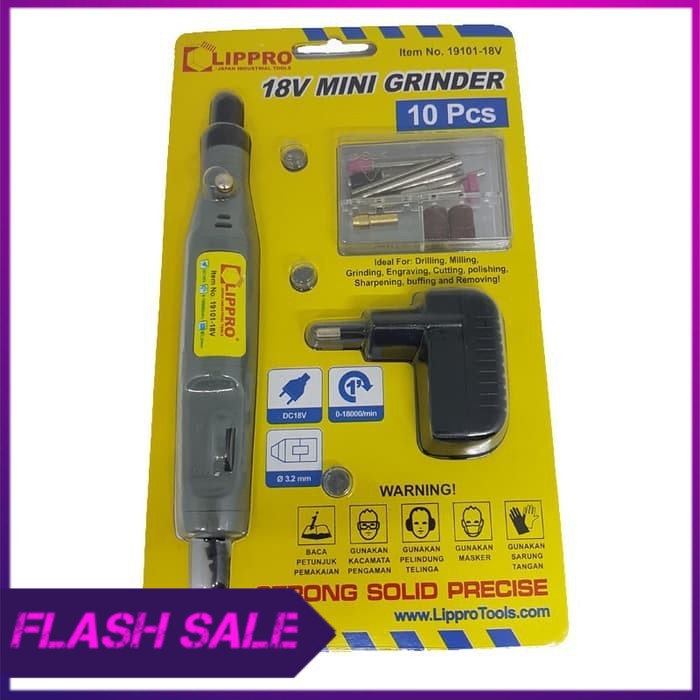 Mini Die Grinder   Baterai Set Lippro 18V Gerinda Bor Tunner   10 Pcs