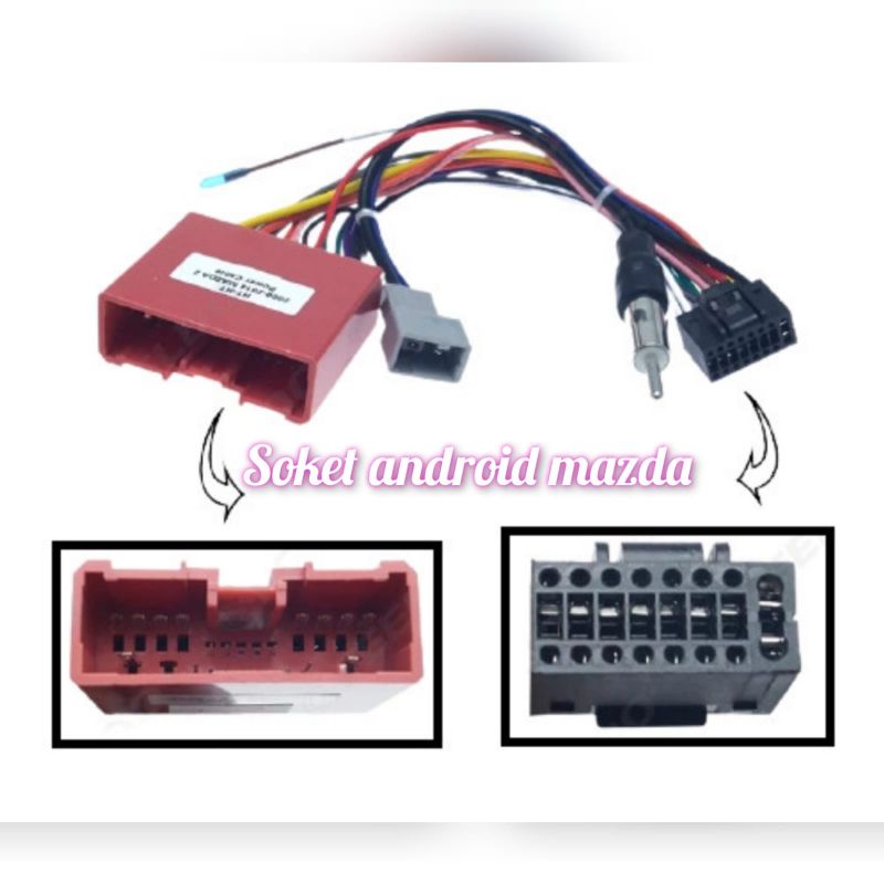kabel soket/socket head unit android plug & play mobil mazda