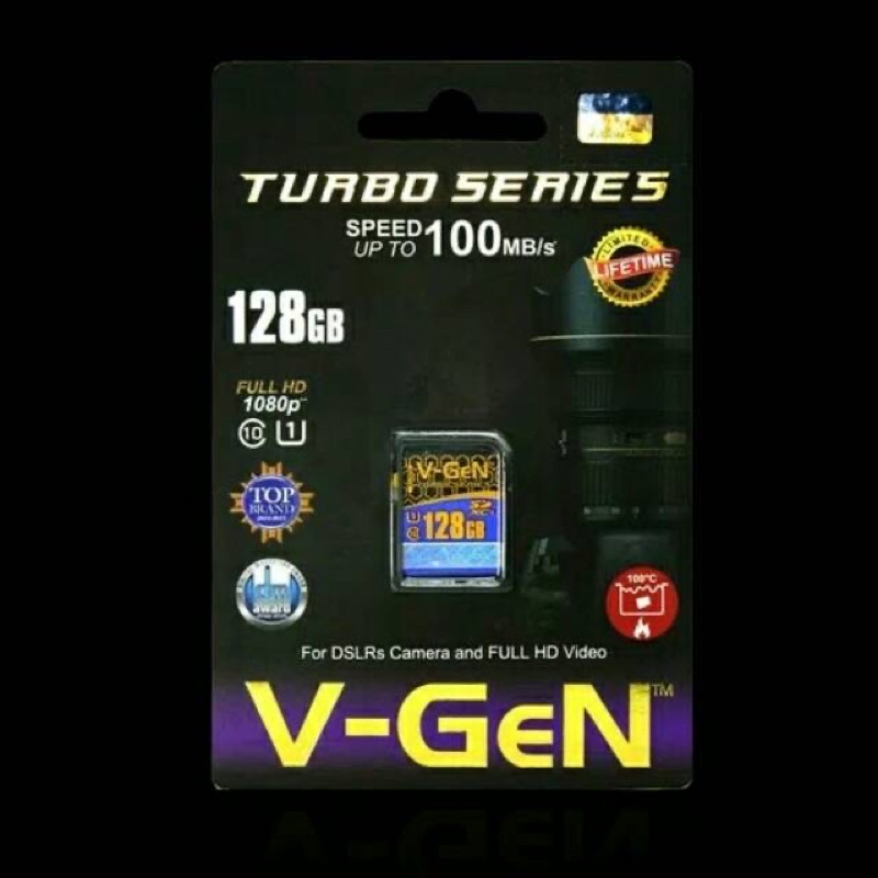 V-GEN SD XC CARD SDXC Vgen 64GB 128GB Class 10 Class10 Turbo Camera Kamera Memory Card Original