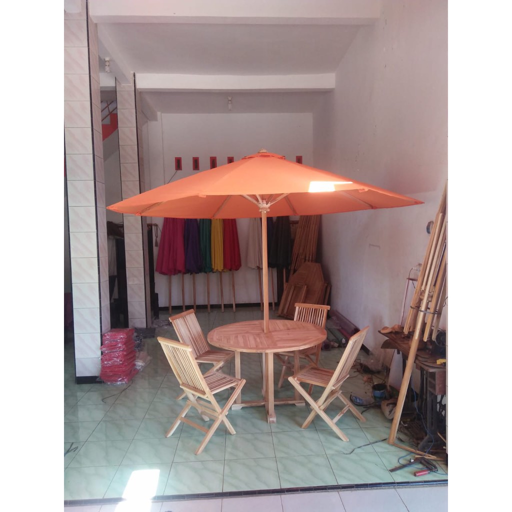 meja payung taman , meja payung jati , meja payung santai outdoor