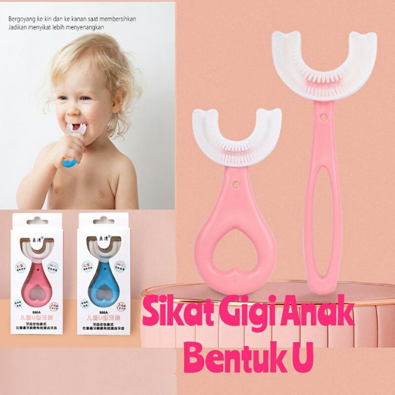 Toot Brush Children Desain U/Sikat Gigi Anak Bentuk U 2-6 Tahun