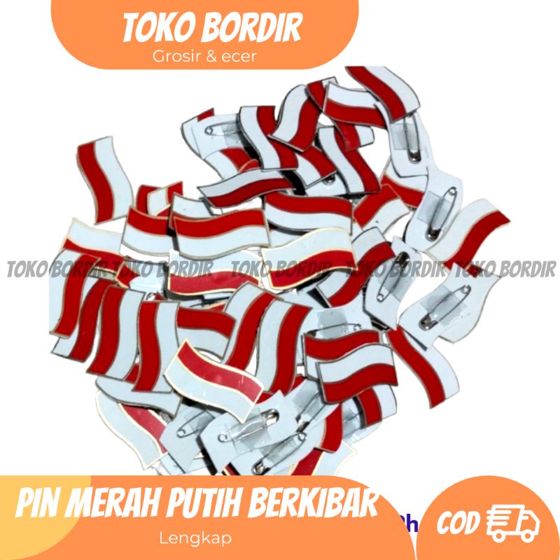 pin merah putih berkibar / Bros merah putih berkibar