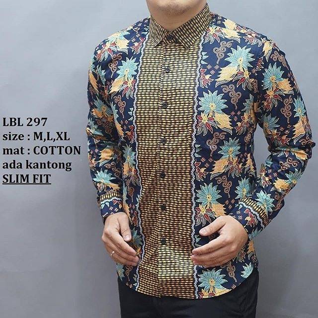 BAJU KEMEJA BATIK PRIA SLIM FIT LENGAN PANJANG LUIGI BATANI LBL 297