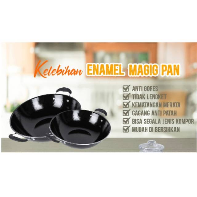 WAJAN ENAMEL MACIG PAN..ANTI LENGKET DAN  ANTI GORES