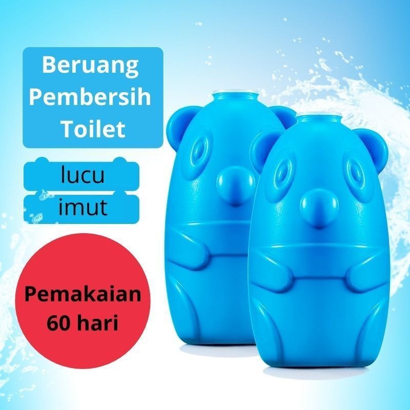 Pembersih Toilet bentuk beruang biru automatic magic flush cleaner wc