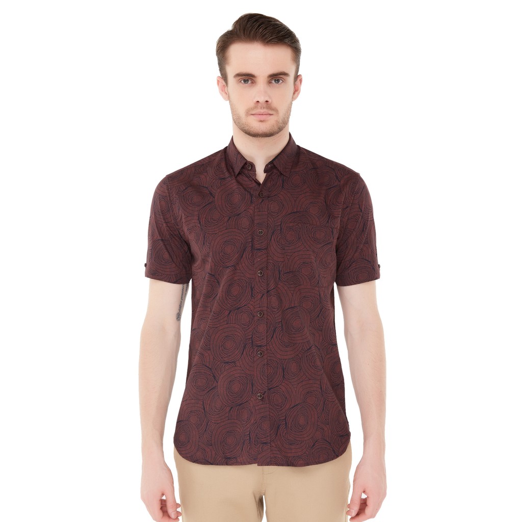 Salt n Pepper Kemeja Lengan Pendek 296 Maroon