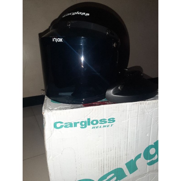 HELM CARGLOSS BLACK DOFF ORI SIZE L (INCLUDE KACA DATAR)