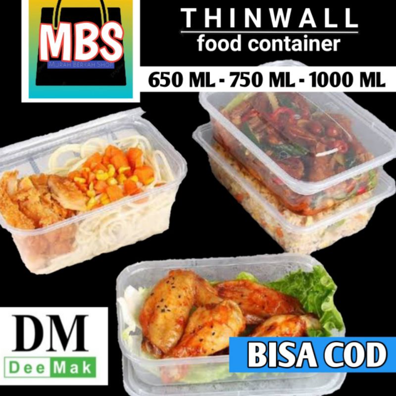 

THINWALL FOOD CONTAINER ANTI BOCOR 650 ml 750 ml 1000 ml