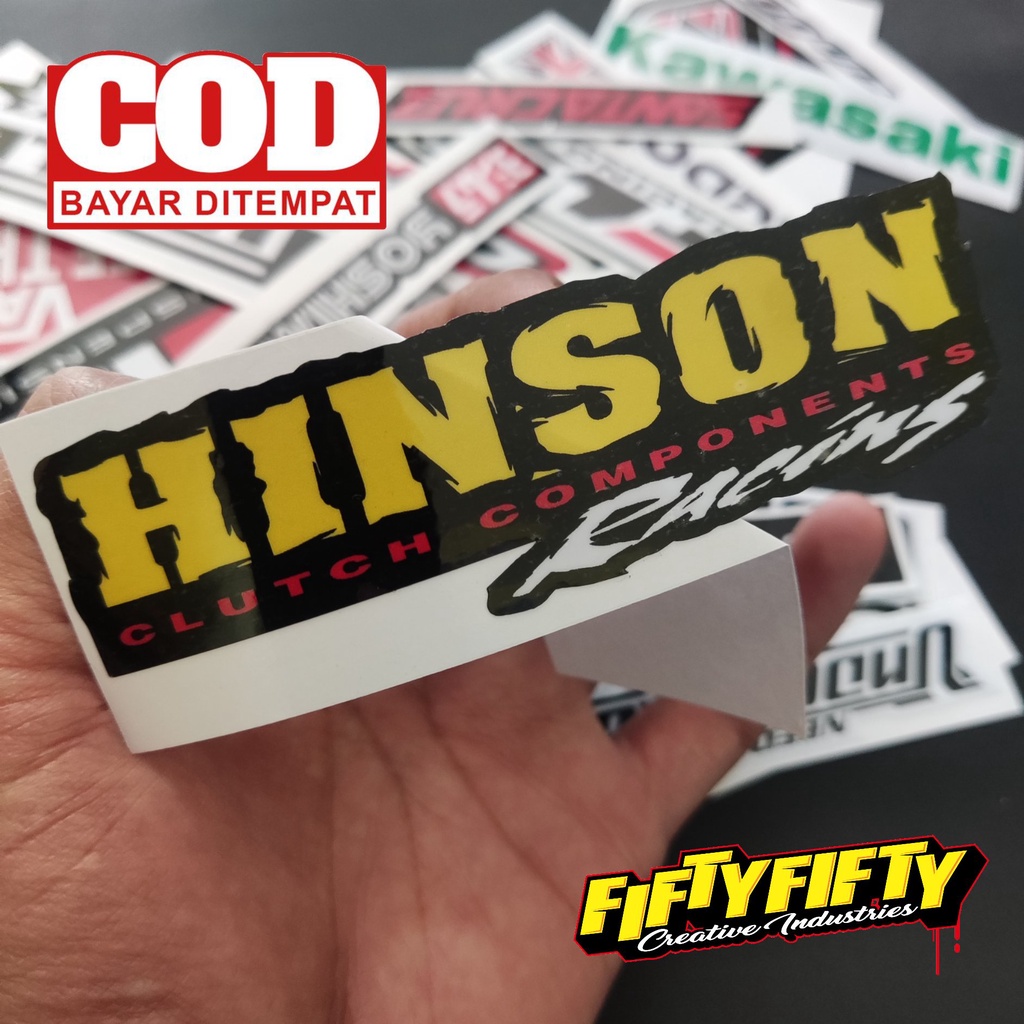 Stiker Print Cut HINSON Stiker Printing Laminasi Glossy Stiker Motor Mobil Helm Sudah Membentuk Pola Desain