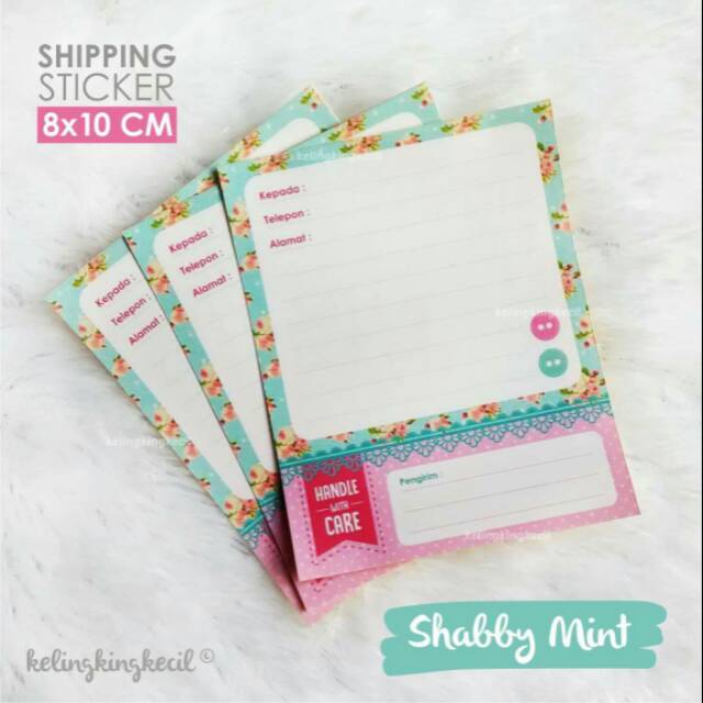 

Stiker Pengiriman Online Shop - Shabby Mint