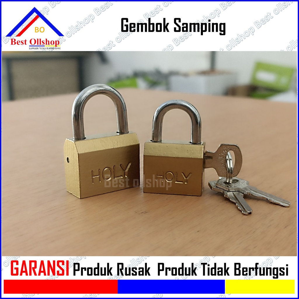 Gembok Koper Lemari Tas Pintu Laci Cat Kuning Kunci Samping Mini 20 MM 25 MM Kecil