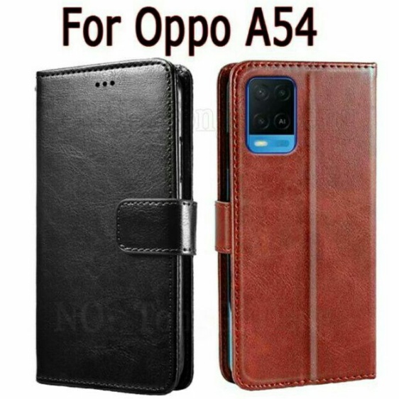 Oppo A54 Flip Cover Case Leather Wallet Sarung Oppo A54