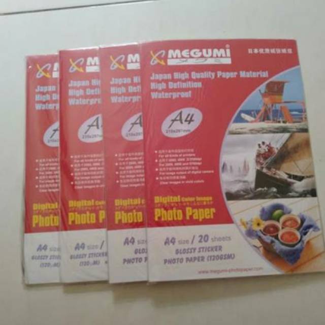 

KERTAS STICKER PHOTO PAPER KERTAS STIKER FOTO INKJET / LASER
