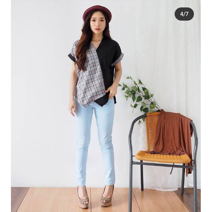 Oxford Blouse Kemeja Wanita Blouse Atasan Kemeja Wanita Premium