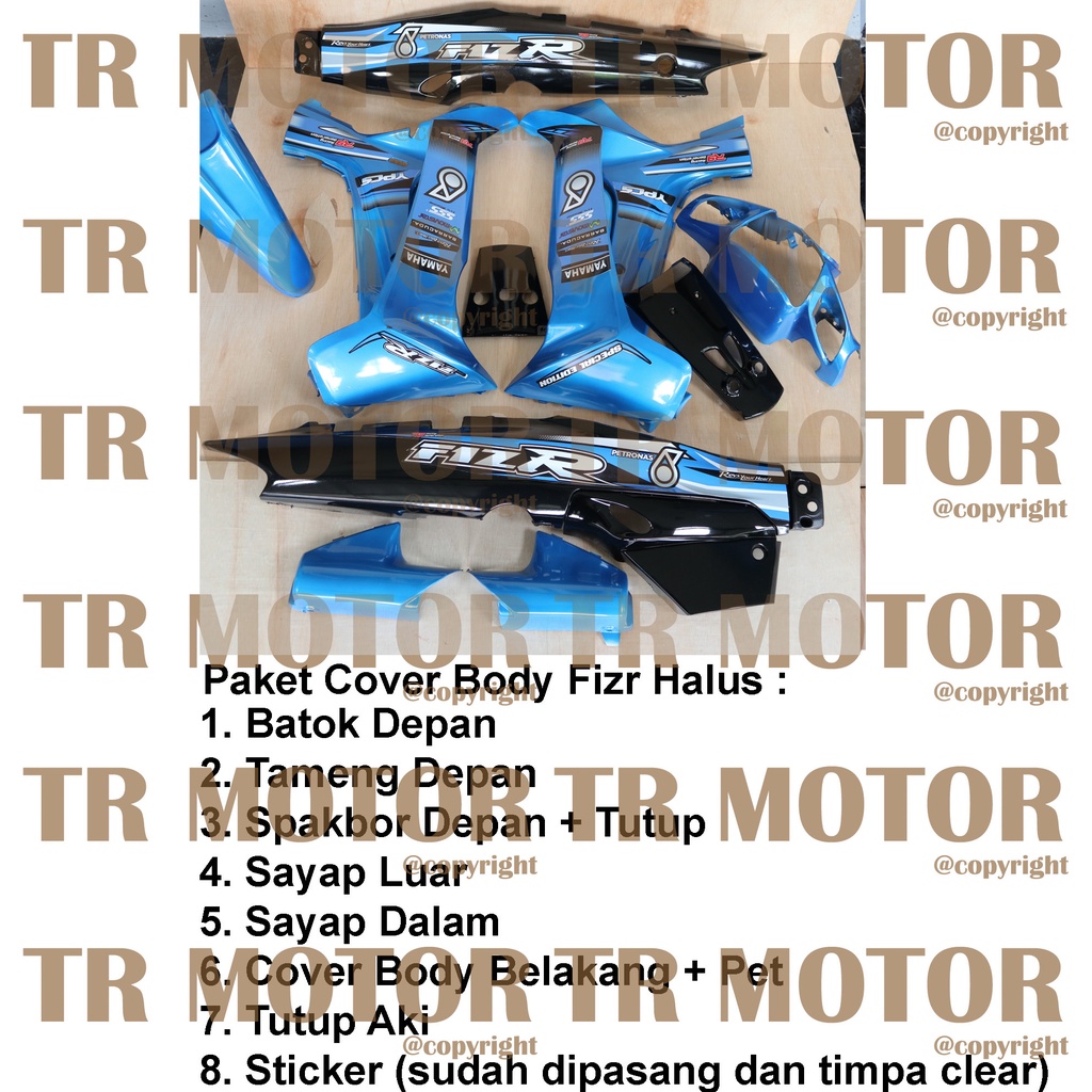 Cover Body Fizr F1zr Petronas Biru Metalik Full Set Halus Cover Bodi Yamaha Fiz r