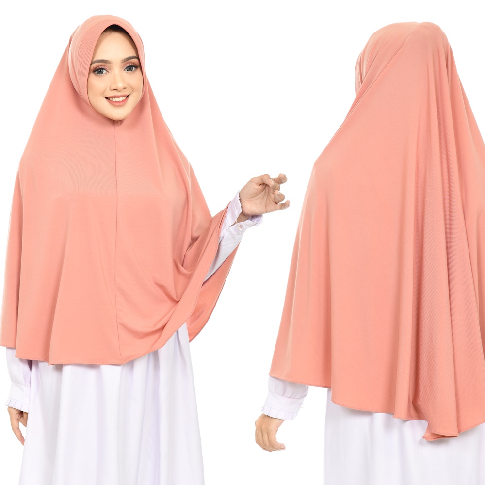 Kerudung Jersey/Jilbab Bergo Jersey Jumbo Ukuran L Dan XL / Jilbab Putih Polos / Hijab Syari Terbaru ANDIEN