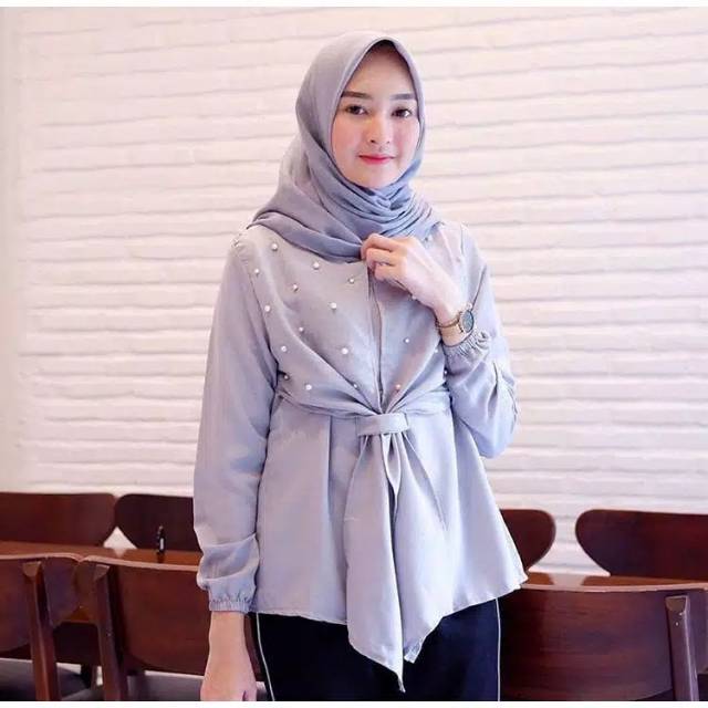 Baju atasan blouse mutiara premium