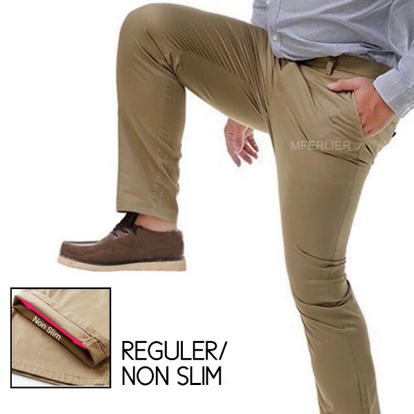 Celana Casual Pria Dewasa Bahan Cream Polos Premium Pants