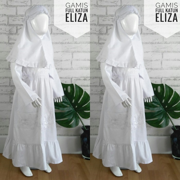 GAMIS ANAK RAHNEM GH 1332/BAJUMUSLIM/BAJUANAK/DRESS/BAJUMUSLIMANAK/DISK GK572 TGamis Putih Anak SD B