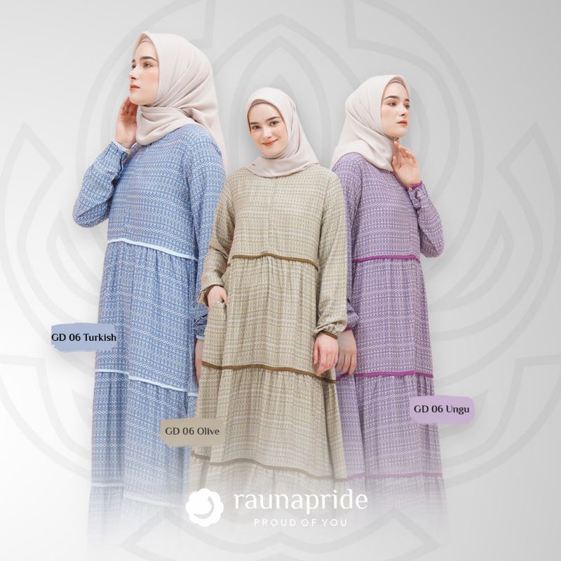 NEW ARRIVAL BY RAUNA GD 06 UNGU/GD 02 TURKIS/GD 02 OLIVE (READY STOK)