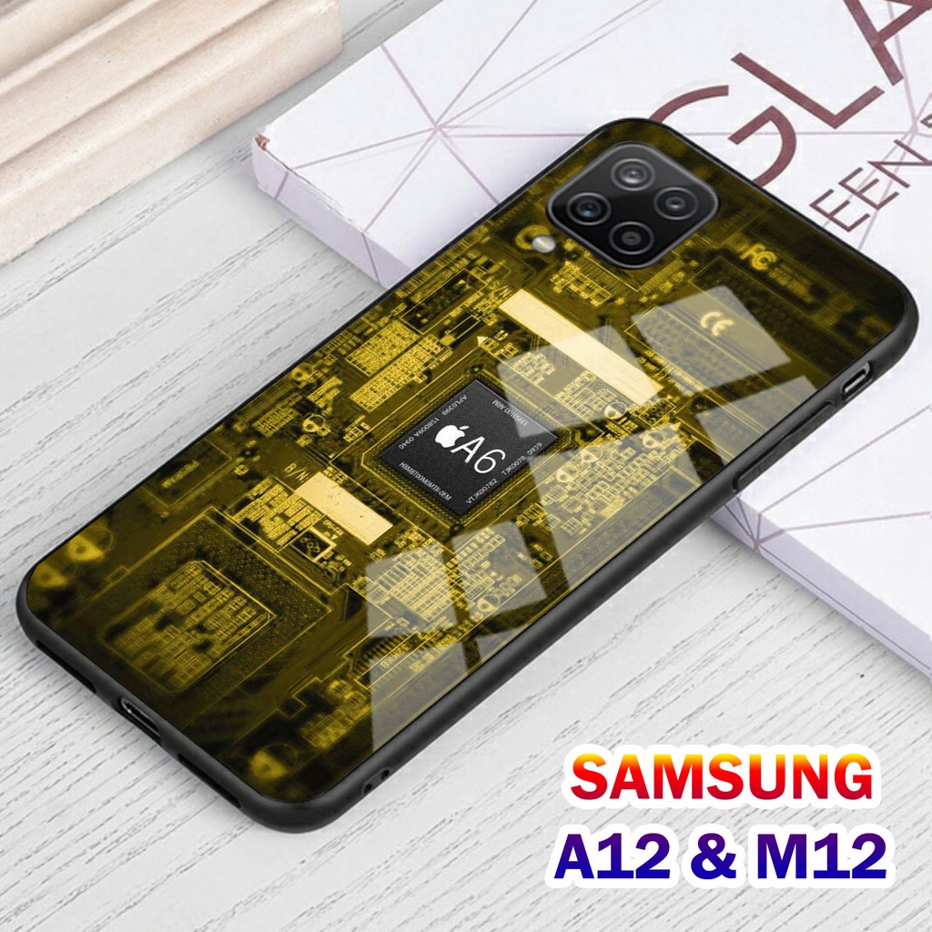 Softcase Glass Kaca SAMSUNG A12 , M12 - Casing HP SAMSUNG A12 , M12 [ S30 ].