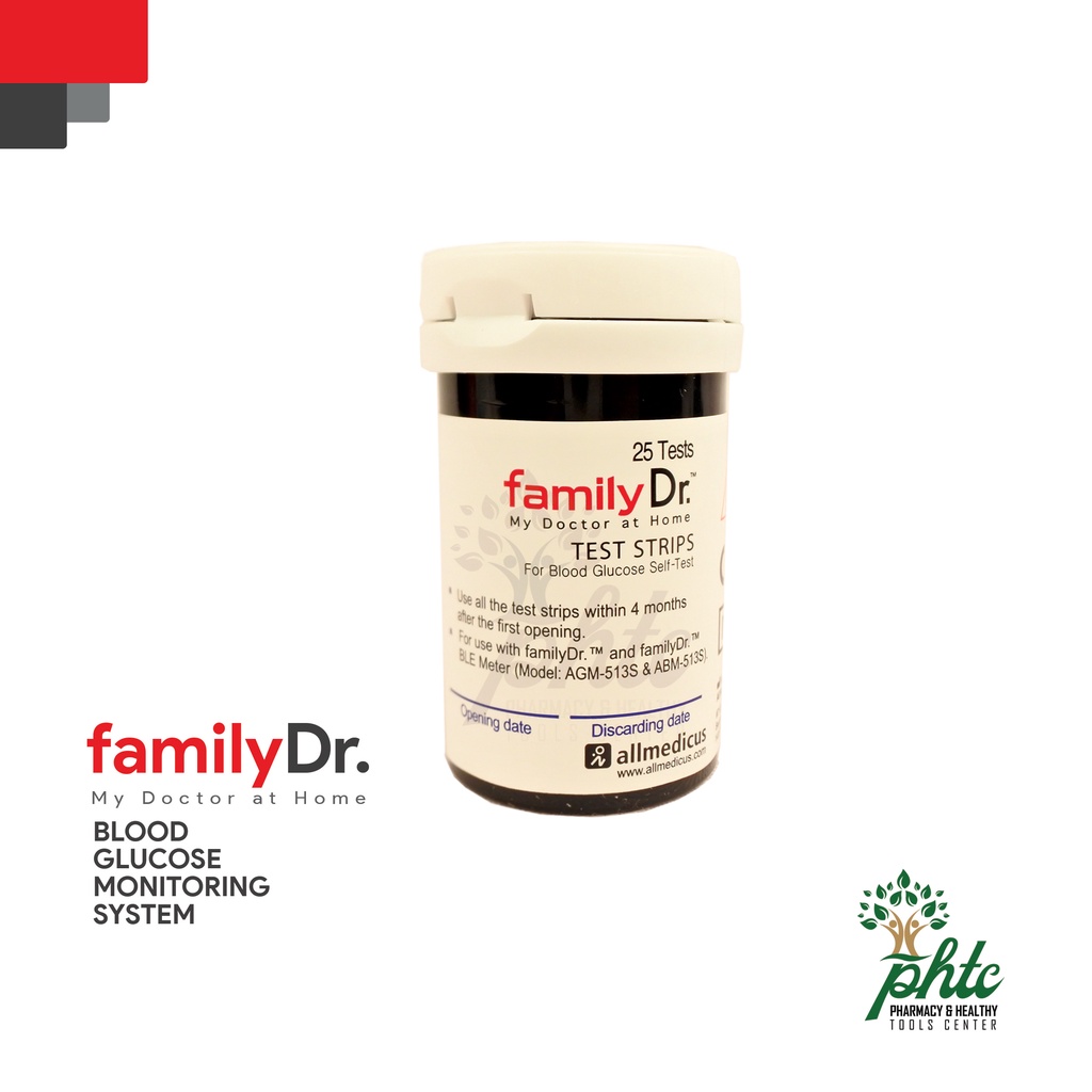 FamilyDR Strip Tes Gula Darah Isi 25 Strip l Strip Cek Gula Darah Family DR