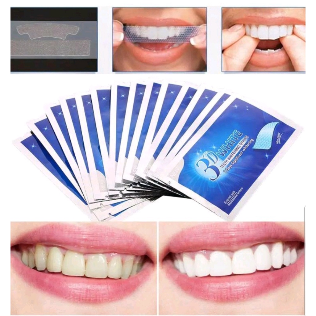 3d WHITE TEETH WHITENING STRIP / STRIP PEMUTIH GIGI ORAL B WHITE STRIP/PEMUTIH GIGI