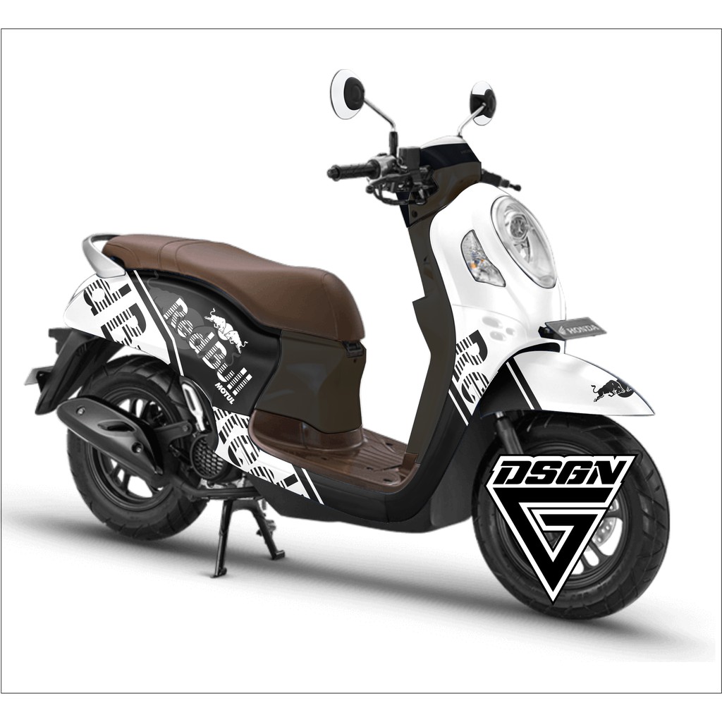 Decal scoopy full body Full Blok Decal Scopy Dekal New Fi 2021 PRESTIGE retbull putih