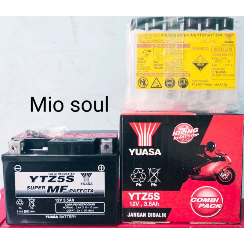 Aki YUASA Type MTZ5S untuk Motor Yamaha Mio Soul