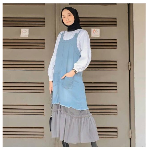 SAY TULE JEANS OVERALL FASHION MUSLIM PAKAIAN WANITA - GJ87